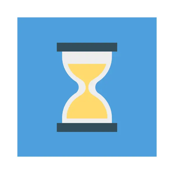 Hourglass Flat Style Icon Vector Illustration Deadline Concept — Stock Vector