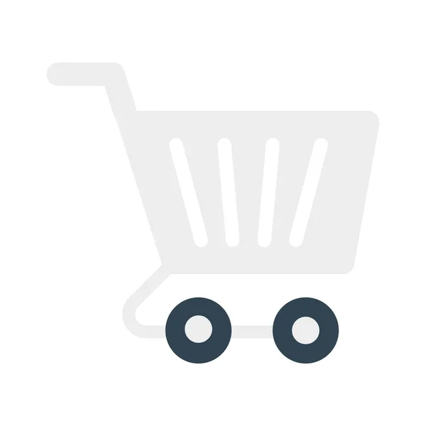 Shopping Cart Platte Stijlicoon Vector Illustratie — Stockvector