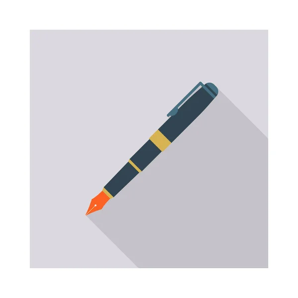 Pen Flat Style Icon Vector Illustration Concept Edit — Stock Vector