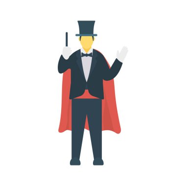 Sihirbaz sihirli sirk vektör çizim 