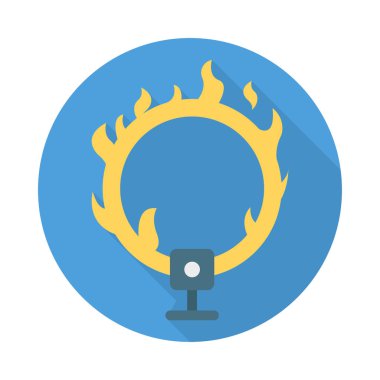 Ateş çemberi sirk eğlence vektör çizim 