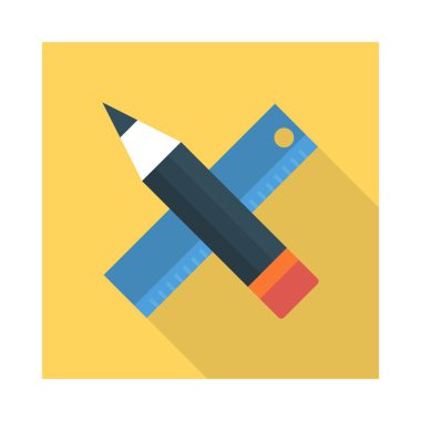 Cetvel Kalem düzenleme vektör çizim 