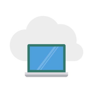 dizüstü bilgisayar bulut sunucu vektör çizim 