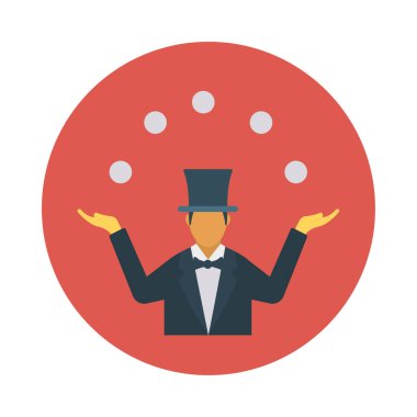 sirk hokkabaz hokkabazlık topları düz kutsal kişilerin resmi, vektör, illüstrasyon