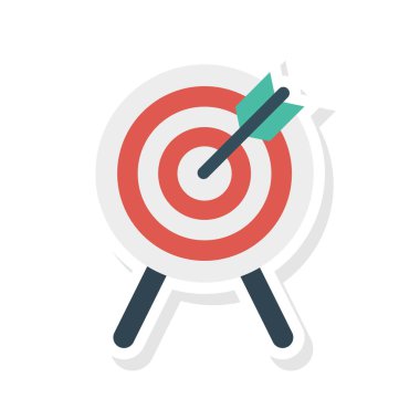 sirk dart tahtası düz simgesi, vektör, illüstrasyon