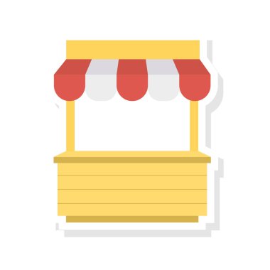 sirk ahır düz simgesi, vektör, illüstrasyon