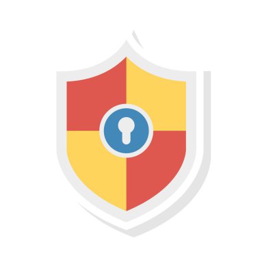 kalkan kilit güvenli vektör çizim 