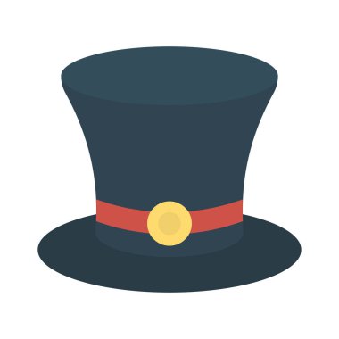 Sihirli sirk şapka düz simgesi, vektör, illüstrasyon