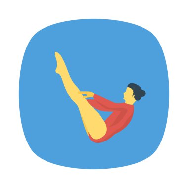 sirk acrobat düz simgesi, vektör, illüstrasyon