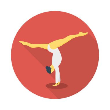 sirk acrobat düz simgesi, vektör, illüstrasyon