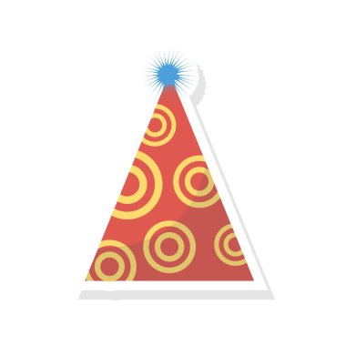 Doğum günü şapkası düz simgesi, vektör, illüstrasyon