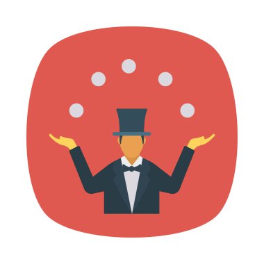 sirk hokkabaz hokkabazlık topları düz kutsal kişilerin resmi, vektör, illüstrasyon