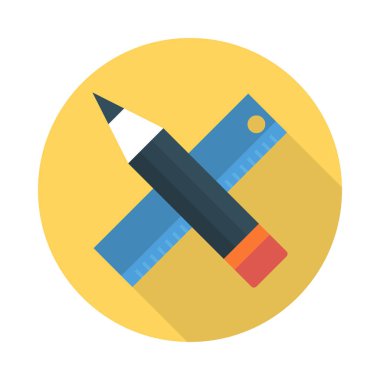 Cetvel Kalem düzenleme vektör çizim 