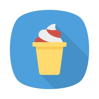 dondurma düz simgesi, vektör, illüstrasyon