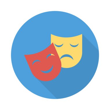 karnaval maske düz simgesi, vektör, illüstrasyon