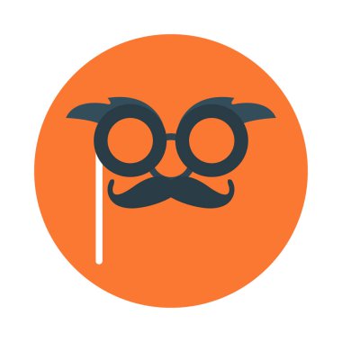 karnaval maskesi düz simgesi, vektör, illüstrasyon