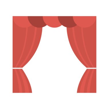 sahne perde düz simgesi, vektör, illüstrasyon