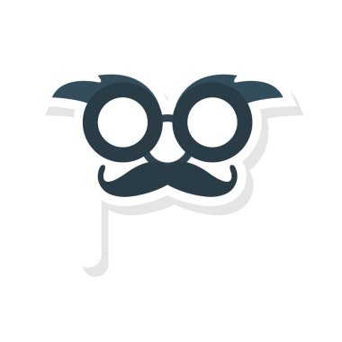 karnaval maskesi düz simgesi, vektör, illüstrasyon