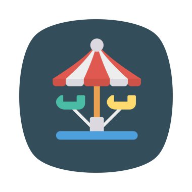 sirk salıncak düz simgesi, vektör, illüstrasyon