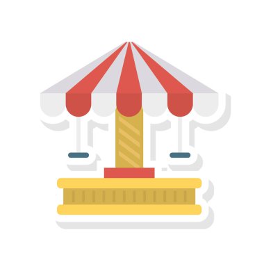 sirk salıncak düz simgesi, vektör, illüstrasyon