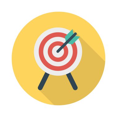 sirk dart tahtası düz simgesi, vektör, illüstrasyon