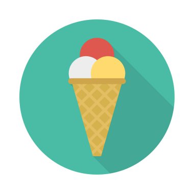 dondurma düz simgesi, vektör, illüstrasyon