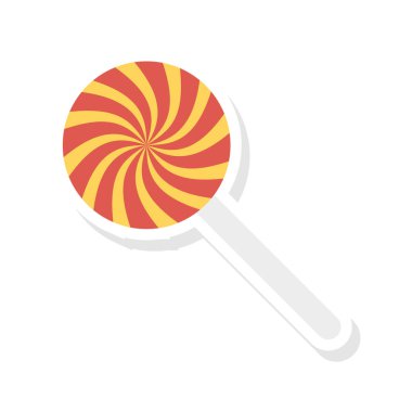 tatlı lolipop düz simgesi, vektör, illüstrasyon 