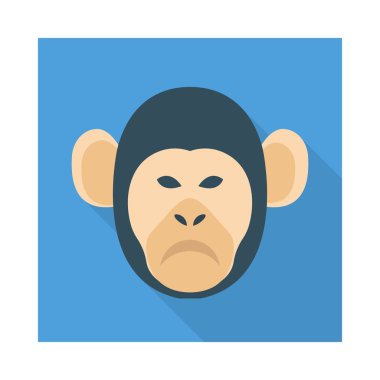 sirk maymunu düz simgesi, vektör, illüstrasyon