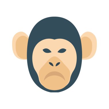 sirk maymunu düz simgesi, vektör, illüstrasyon