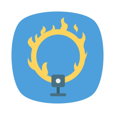 Ateş çemberi sirk eğlence vektör çizim 