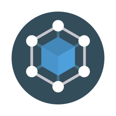 küp şekil işlem vektör çizim