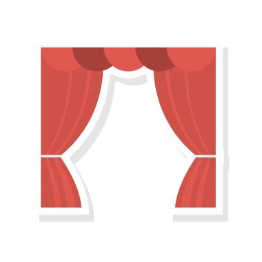 sahne perde düz simgesi, vektör, illüstrasyon