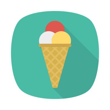 dondurma düz simgesi, vektör, illüstrasyon