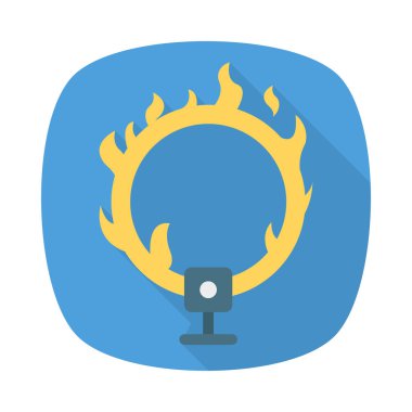 Ateş çemberi sirk eğlence vektör çizim 