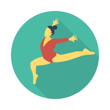 sirk acrobat düz simgesi, vektör, illüstrasyon