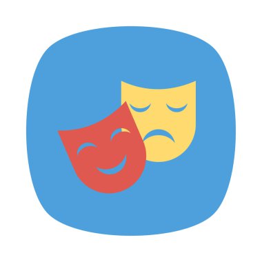 karnaval maske düz simgesi, vektör, illüstrasyon