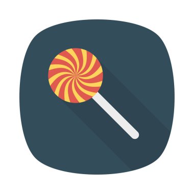 tatlı lolipop düz simgesi, vektör, illüstrasyon 