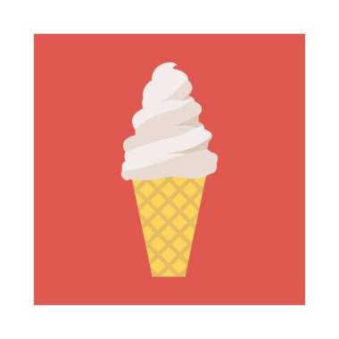 dondurma düz simgesi, vektör, illüstrasyon