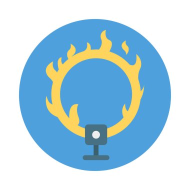 Ateş çemberi sirk eğlence vektör çizim 