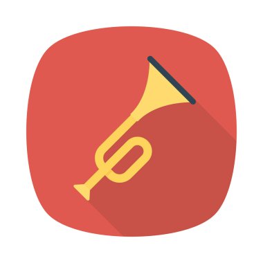 Trompet düz simgesi, vektör, illüstrasyon