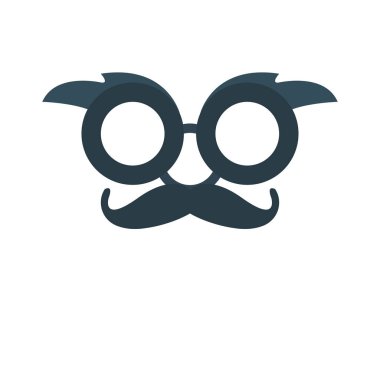 karnaval maskesi düz simgesi, vektör, illüstrasyon