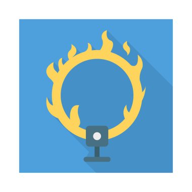 Ateş çemberi sirk eğlence vektör çizim 