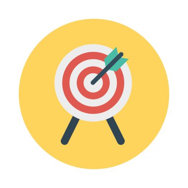 sirk dart tahtası düz simgesi, vektör, illüstrasyon