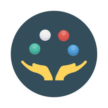 sirk hokkabaz hokkabazlık topları düz kutsal kişilerin resmi, vektör, illüstrasyon