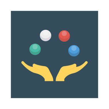 sirk hokkabaz hokkabazlık topları düz kutsal kişilerin resmi, vektör, illüstrasyon