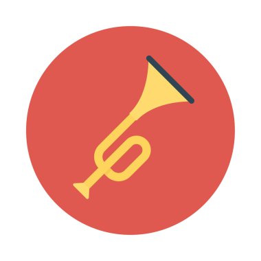 Trompet düz simgesi, vektör, illüstrasyon