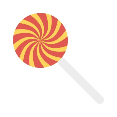 tatlı lolipop düz simgesi, vektör, illüstrasyon 