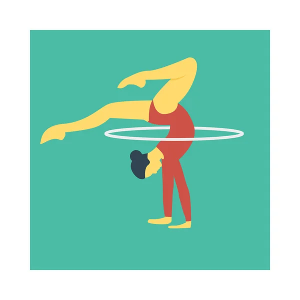 Platte Pictogram Van Circus Acrobaat Vector Illustratie — Stockvector