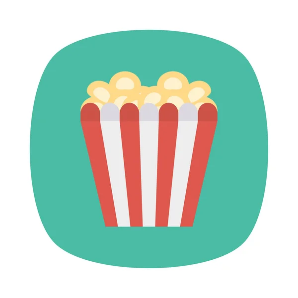 Popcorn Flaches Symbol Vektor Illustration — Stockvektor