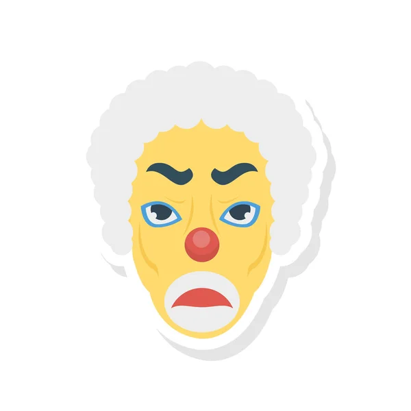 Cirque Clown Icône Plate Vecteur Illustration — Image vectorielle